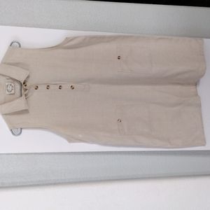 Sleeveless Linen Blend Shift Dress